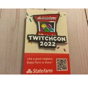 TwitchCon StateFarm Exclusive Enamel Pin 2022. Brand New- COLLECTIBLE!